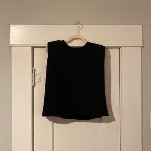 Brand NWT Nasty Gal Shoulder Pads Black Muscle Tee